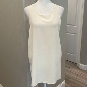 R Label Silk Sleeveless Long Blouse